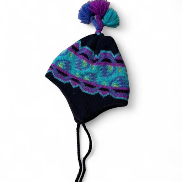90s Vintage L.L. Bean Wool Earflap Knit Hat main image 2